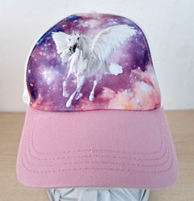 UNICORN WINGS YOUTH GIRLS ADJUSTABLE STRAPBACK BASEBALL HAT/CAP, PURPLE/PINK