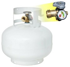 11 lb Squatty Steel Refillable Propane Cylinder with OPD Valve  Built in Gauge