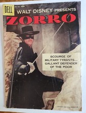 Walt Disney Presents ZORRO 882 DELL FOUR COLOR 1st DISNEY ISSUE 1957 Comic