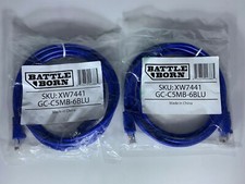 BATTLEBORN 2PACK GC-C5MB-6BLUE  GCC5MB6BLUE 6FT CAT5 RJ45 ETHERNET CABLE BLUE