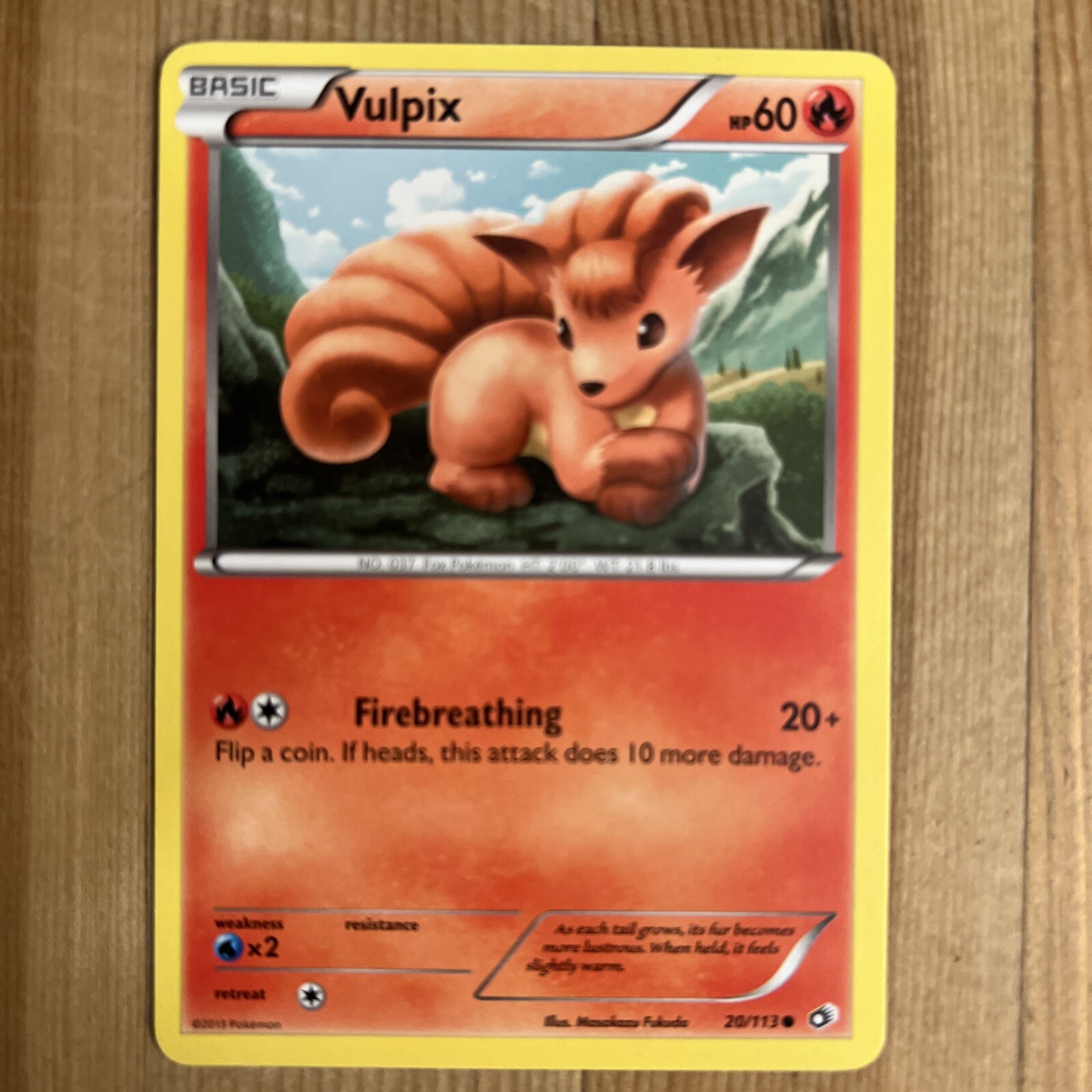 1x - Vulpix - 20/113 - Common LP English Pokemon Legendary Treasures