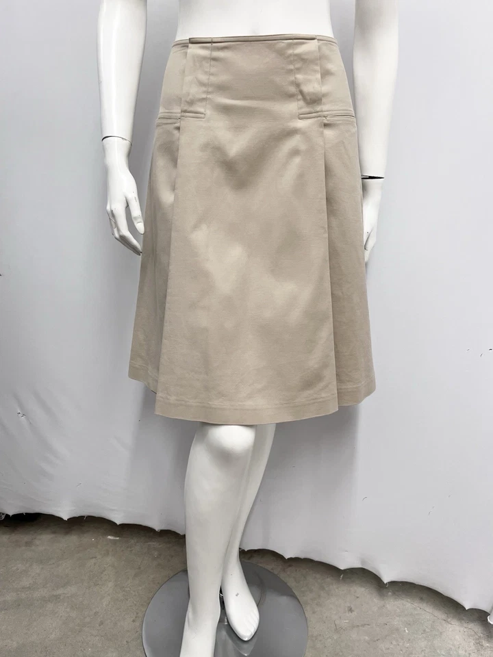 TSE Khaki Pleated Skirt Fabulous Style Size 6 - Image 4 of 4