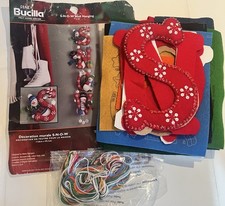 Bucilla S-N-O-W Wall Hanging Snowman Felt Applique Kit Started  No Sequins 