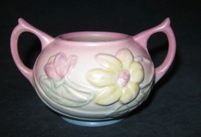 Hull Pottery Magnolia Double Handle Sugar Bowl