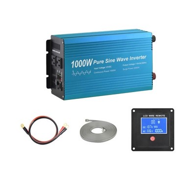 Pure Sine Wave Power Inverter 1000W DC12V to AC 110V with Dual sockets and US...