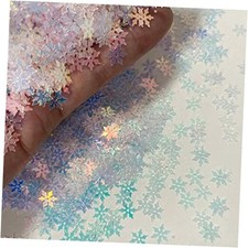 2000 Pieces Snowflakes Party Glitter PVC Confetti for Transparent White