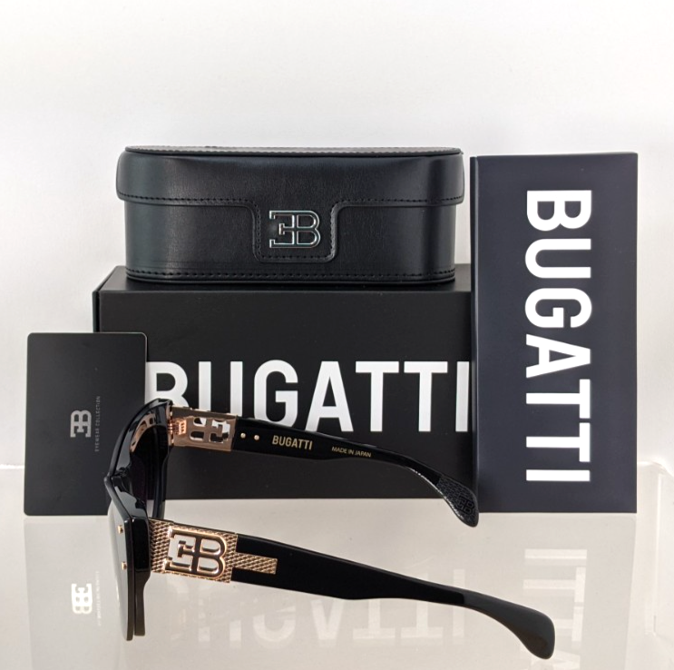 New Authentic BUGATTI Sunglasses Model 48L BK JAPAN Black 55mm