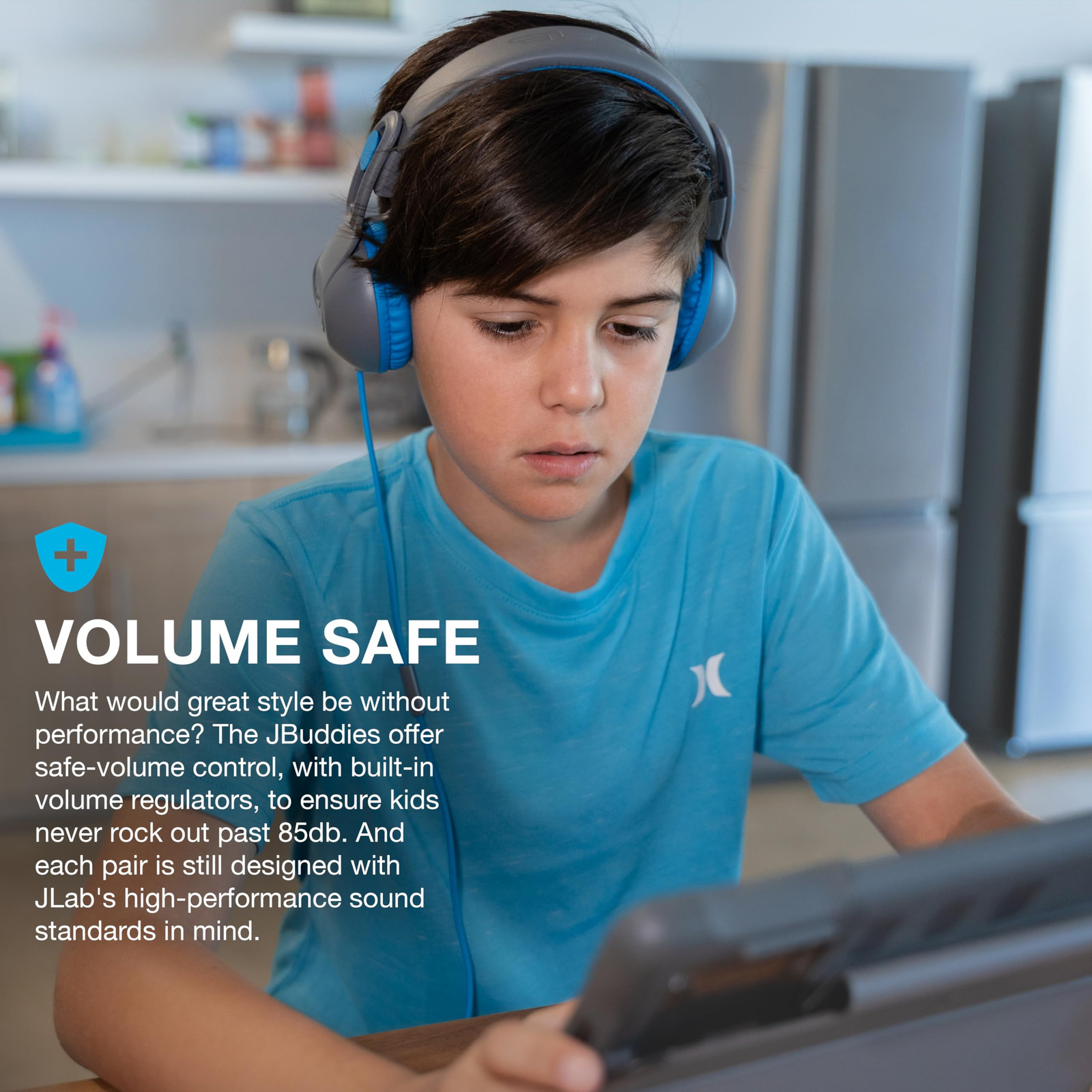 JLab JBuddies On Ear Headphones Comfortable Volume Safe for Kids Adjustable F...