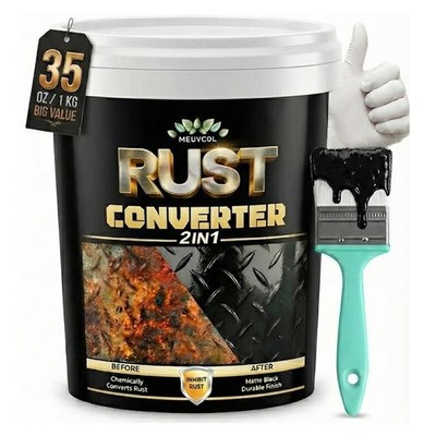 2 in 1 Rostumwandler und Metallbehandlung Grundierung 1000 ml schwarze Beschichtung mit Hitze