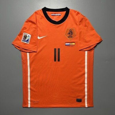 NETHERLANDS NIKE 2010 WORLD CUP SOCCER JERSEY #11 ROBBEN SIZE “M