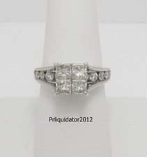 2CT Natural Diamond Anniversary Engagement Wedding Bridal Ring 14K White Gold