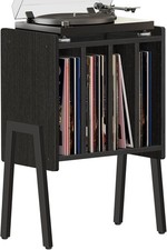 Record Player Stand Record Storage Table End Table W/ Vinyl Holder Display Shelf