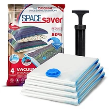  Premium Vacuum Storage Bags. 80% More Storage! Hand-Pump for Variety 4 Pack