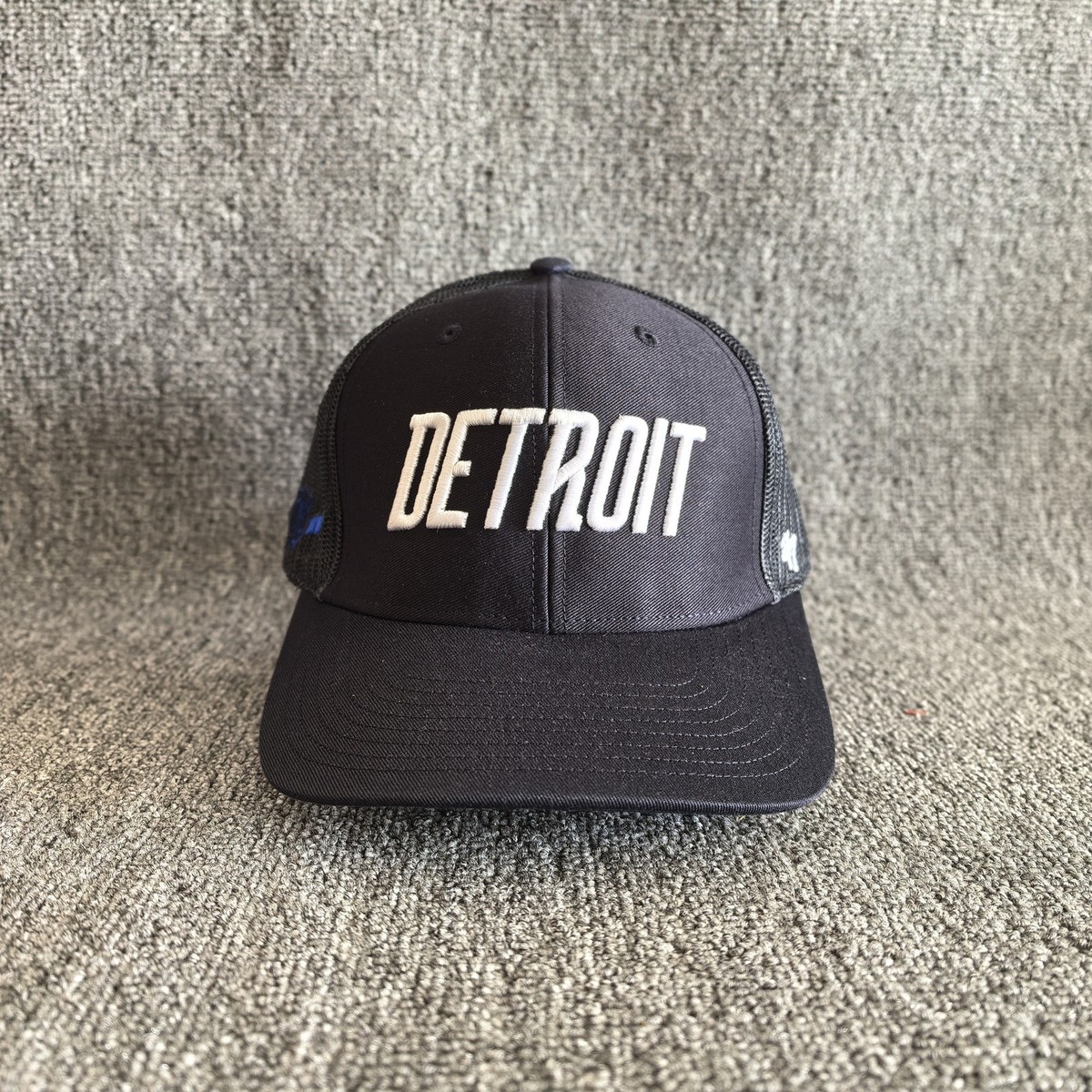 47 Brand Detroit Trucker Hat Black Mesh Snapback Cap Adjustable