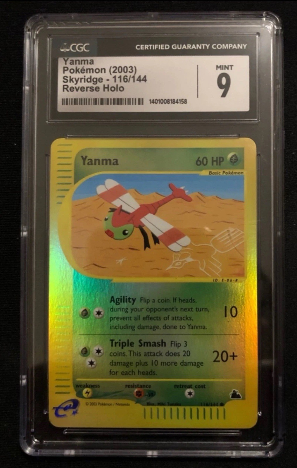 Yanma 116/144 Skyridge Reverse Holo Pokemon Card CGC 9 ! Mint!
