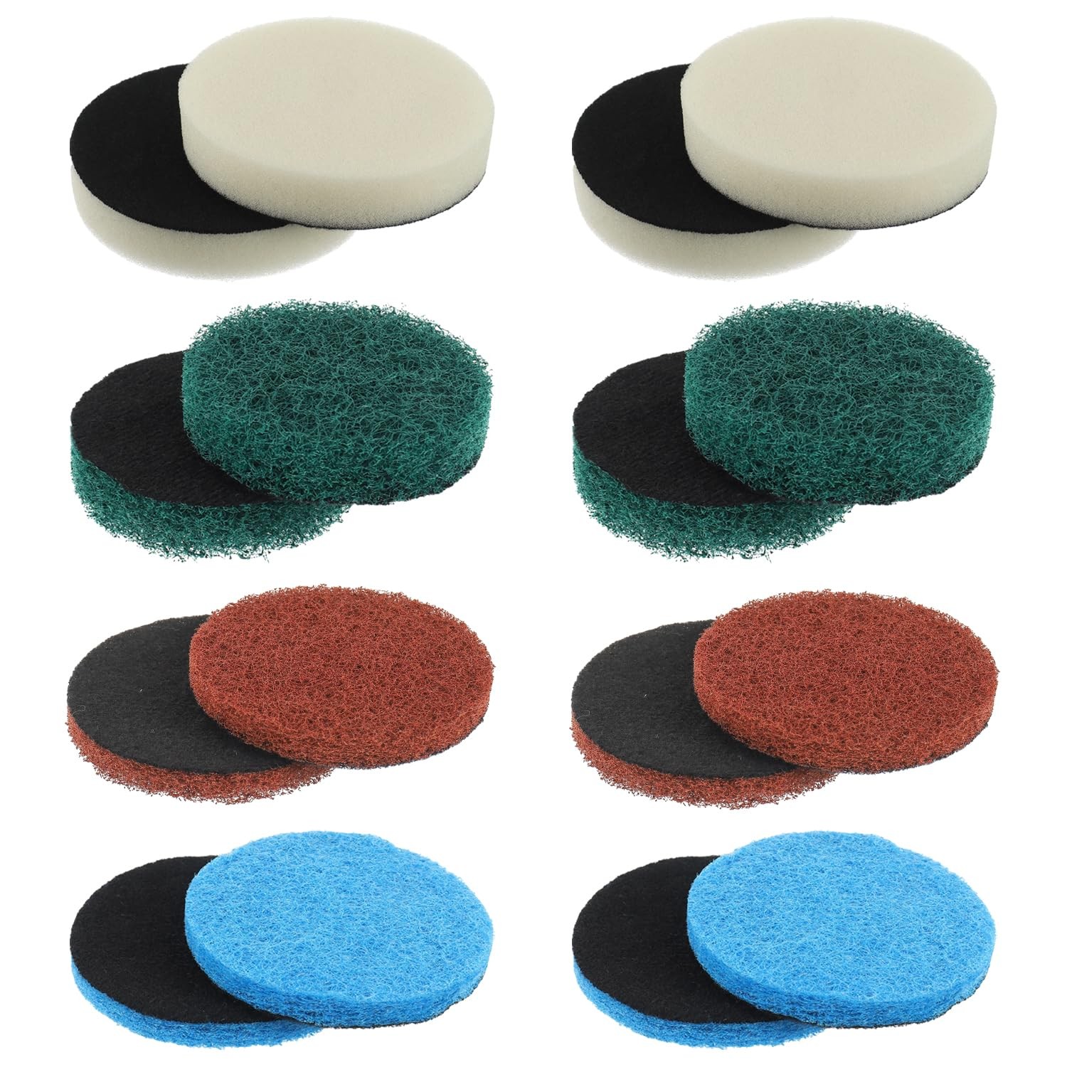 16pcs Electric Cleaning Brush Pad Set 4 Foam Pads 4 Kitchen Mats 4 Heavy Duty...