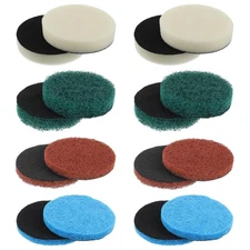 16pcs Electric Cleaning Brush Pad Set 4 Foam Pads 4 Kitchen Mats 4 Heavy Duty...