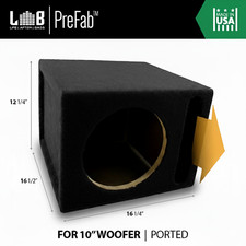 0.85 ft 3 Vented 10-Inch Car Speaker Sub Woofer MDF Enclosure Box w/Black Carpet