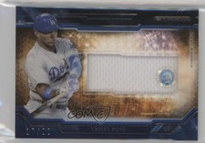 2015 Topps Strata Clearly Authentic Relics Blue 17/99 Yasiel Puig #CARC-YP 2x6