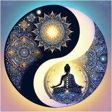 Yin Yang Diamond Art Kits for Adults, Buddha Mandala Diamond Painting Kits for