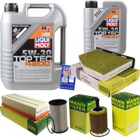 Mann Inspektionspaket 6L Liqui Moly Top Tec 5W-30 FüR VW Touran 2.0 TDI 16V 1.9