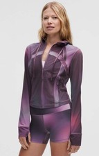 NWT Lululemon Define Cropped Hooded Jacket Mesh Aurora Haze Purple Multi 0