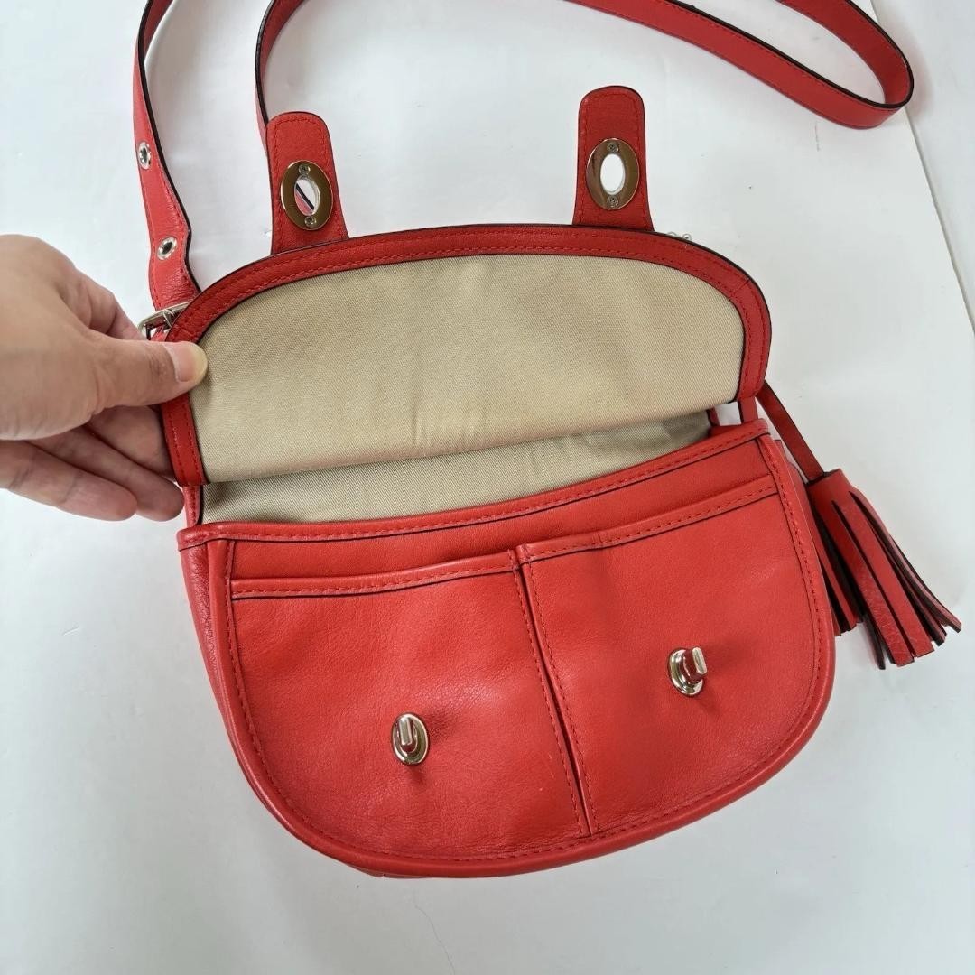 Old Coach Legacy 19925 Amanda Flap Coral Red Leather Limited 