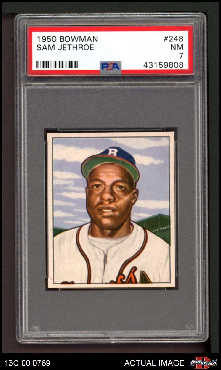 1950 Bowman #248 Sam Jethroe Braves PSA 7 - NM