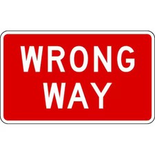 Lyle R5-1A-36Ha Wrong Way Traffic Sign, 24 In H, 36 In W, Aluminum, Horizontal