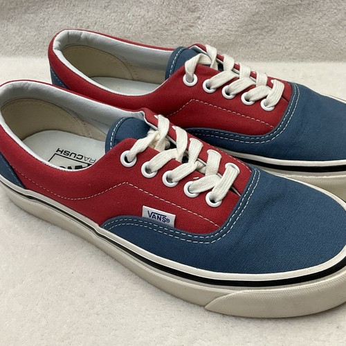 VANS Ultra Cush Style 35 Red and Blue Canvas Low Top Sneakers Men 8 / Women 9.5