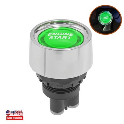 Green 12v Dc 50A Car Engine Start Button DIY Light Push Ignition Starter Switch