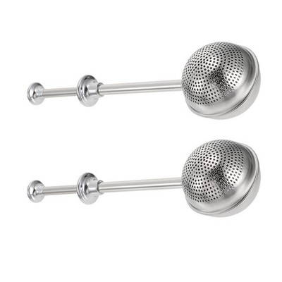 1 Set 2Pcs Edelstahl Tee Filter Versenkbare Pulver Shaker (Silber)