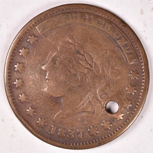 1837 Millions For Defence Hard Times Token - Holed 