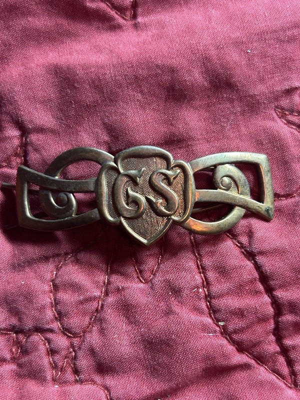 Vintage Girl Scouts Hair Clip, Barrette Gold Tone