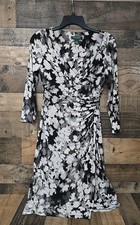 Ralph Lauren Green Label Faux Wrap Dress Women 2 Ruched Waist Cocktail Sexy