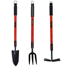 Telescopic Garden Hand Tools Extending Handles Set of 3 Fork Trowel Fork / Hoe