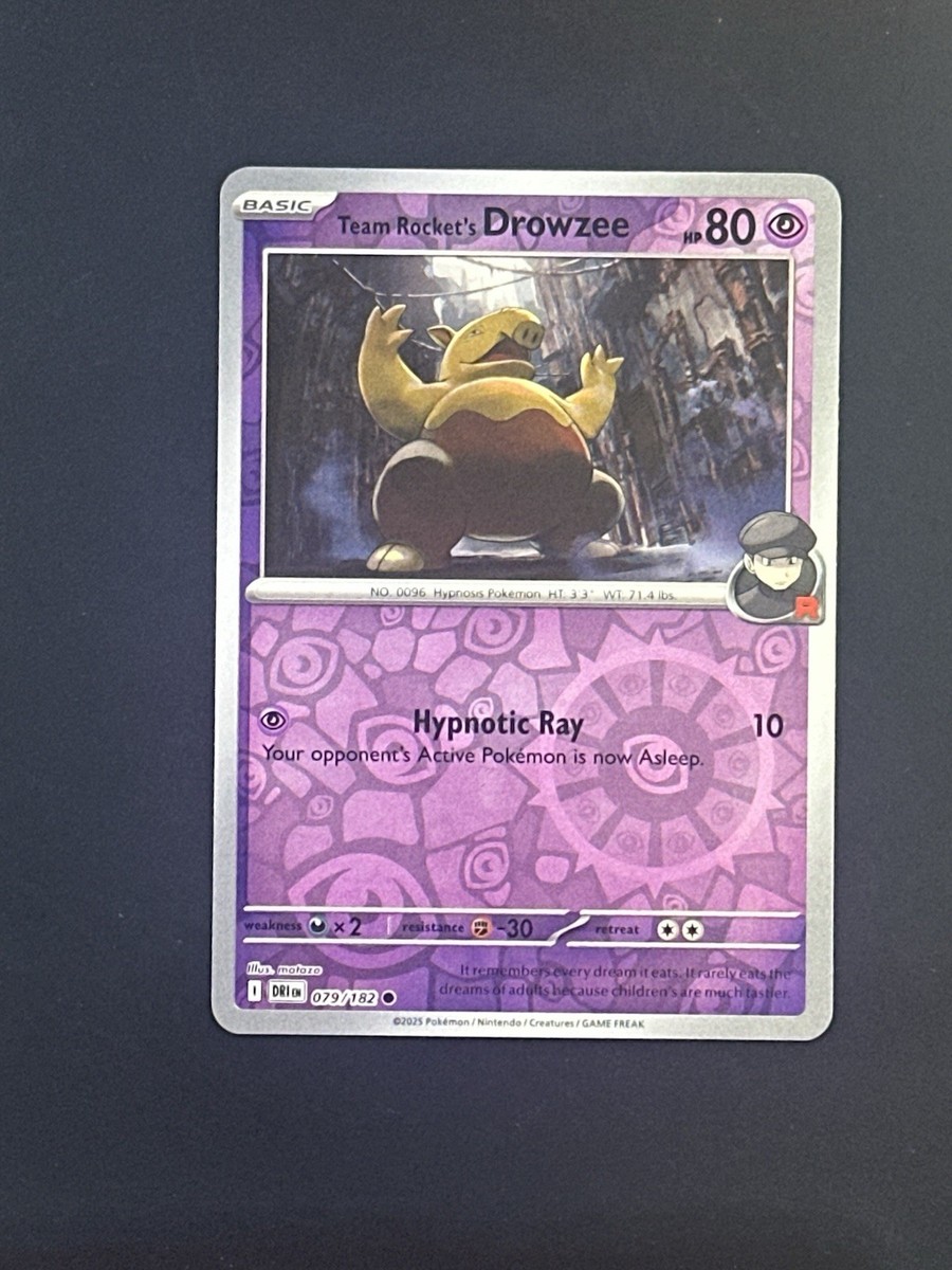 Team Rocket's Drowzee 079/182 Sv10: Destined Rivals Reverse Holo