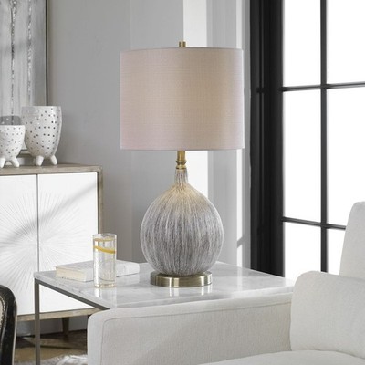 UTTERMOST 27715-1 HEDERA TEXTURED IVORY TABLE LAMP MODERN NEUTRAL DECOR LIGHTING