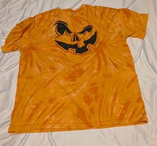 Way To Celebrate Halloween Tie-Dye T-Shirt with Pumpkin Face Design, YXL 14-16