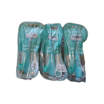 3 Gilette Venus Sensitive Extra Smooth 5 Blade Razor Women 2 Count Each (6total)