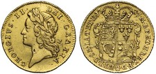 George II 1737 Half-Guinea, young head, extremely rare date, ex Baumhauer