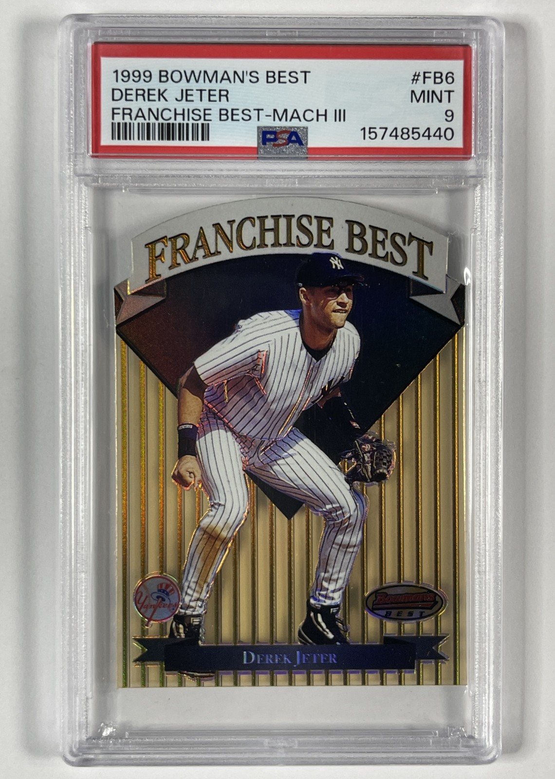 DEREK JETER PSA 9 1999 BOWMAN'S BEST #FB6 FRANCHISE MACH III 175/500