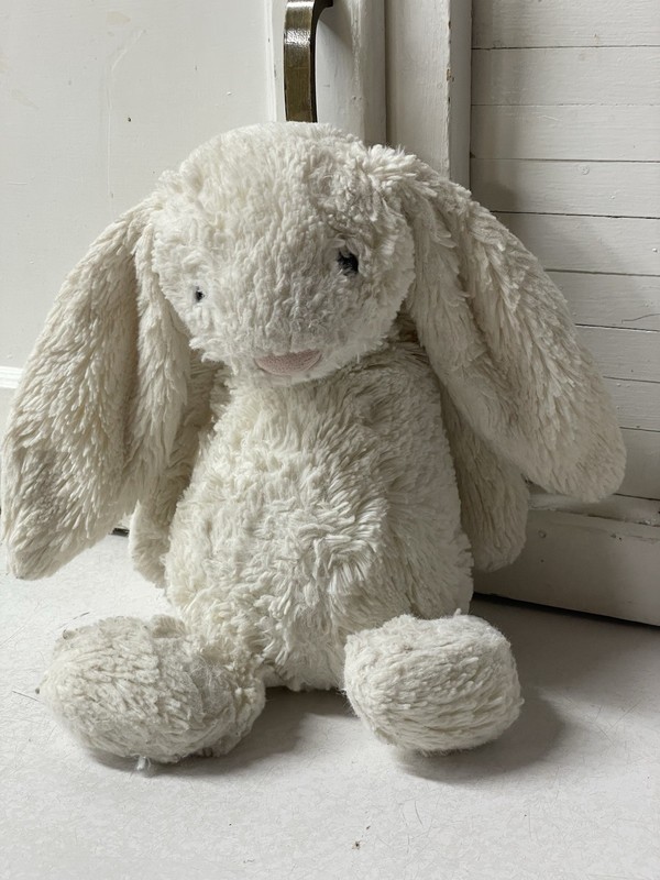 Jellycat London Bashful Bunny White Rabbit Lovey Plush Stuffed Animal 12”