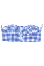 ZARA Damen Bustier M Blau Kariert Gingham Top...