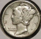 Silver Dime - Mercury - 1939 (Rim dings) [126]