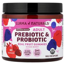 Adult Prebiotic & Probiotic, Real Fruit Gummies, Mixed Berry, 60 Gummies