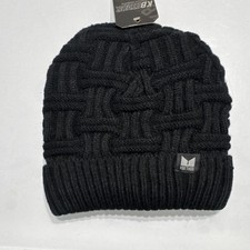 KB ETHOS Black Knit Acrylic Beanie Hat Thermal Lined Winter Ski Snowboard