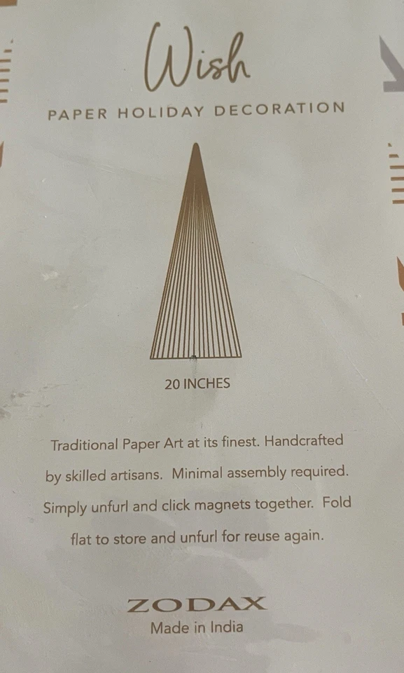 Zodax Wish Paper Trees 2 зеленый праздничный декор 20 дюймов конусообразная форма настольный рождественский - Изображение 3 из 4