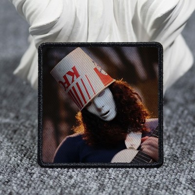 Buckethead Patch Sew/Iron on with Embroidered Border for Hats, Shirts, Jackets.