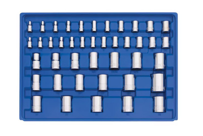 Kobalt 302-Piece Standard & Metric Polished Chrome Mechanics Tool Set with CASE